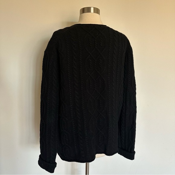 Vintage J. Crew 100% LambsWool Knit Sweater Black XL - Picture 4 of 8